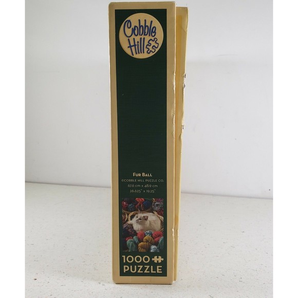 Cobble Hill 1000 piece Jigsaw Puzzle FUR BALL White Cat with Yarn Baskets - Picture 6 of 8